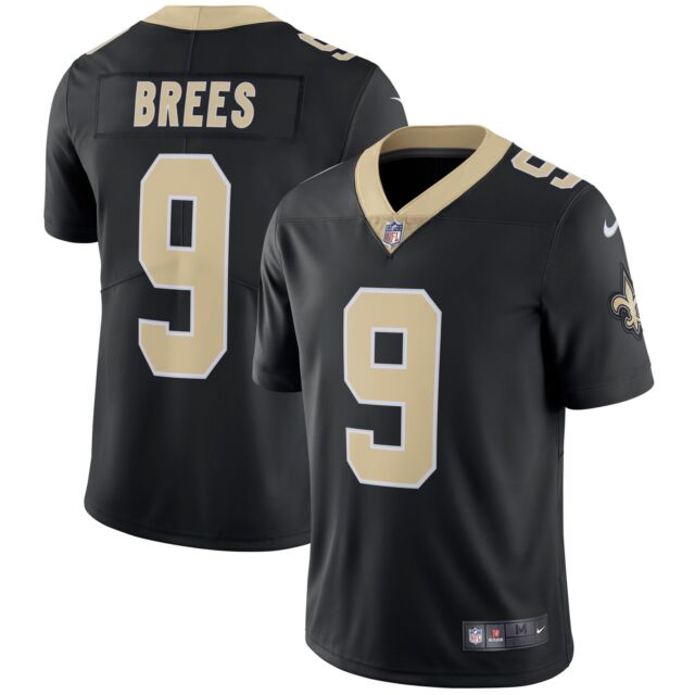 Men's Nike New Orleans Saints #9 Drew Brees Black Stitched NFL Vapor Untouchable Limited Jersey
